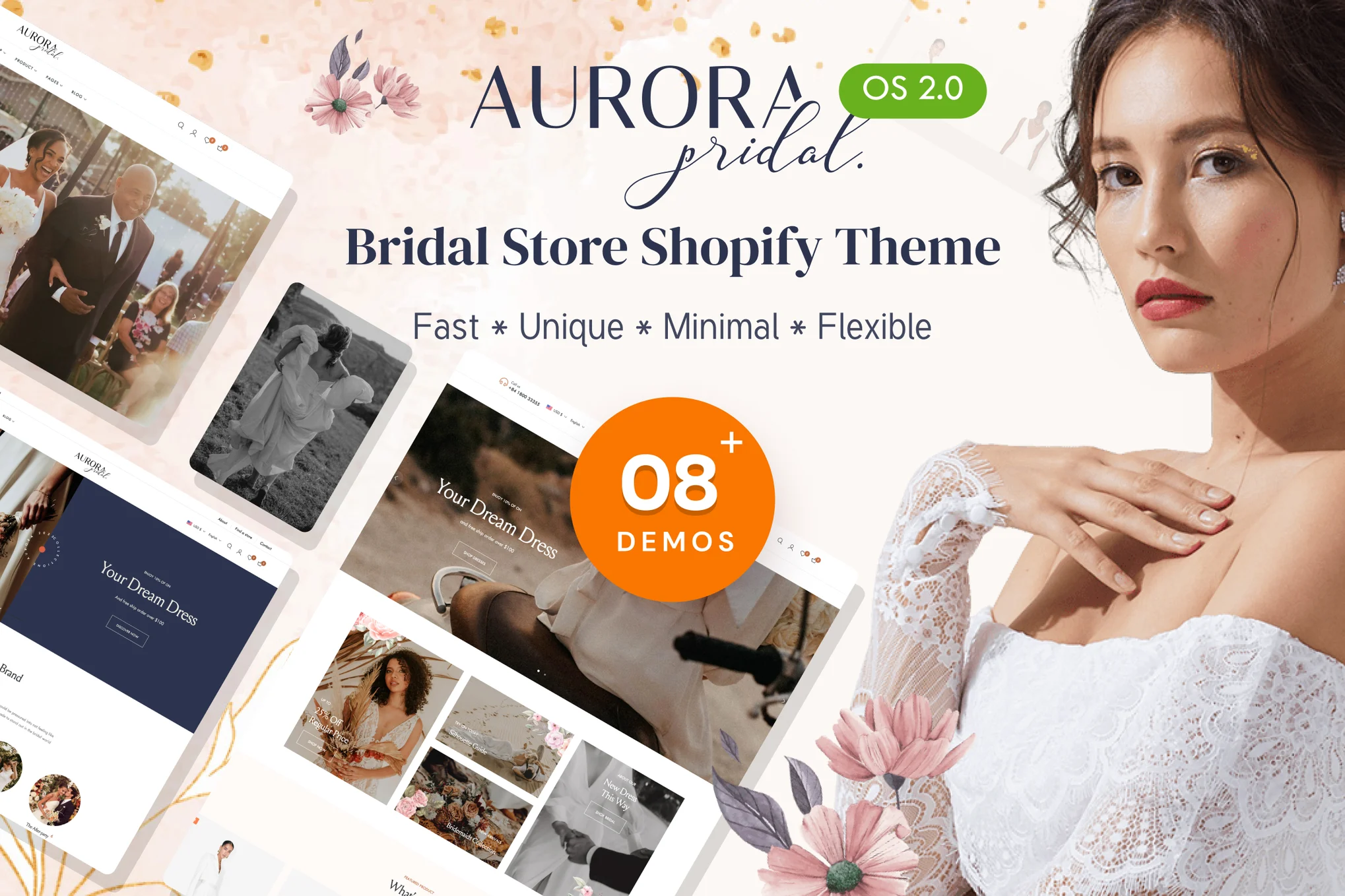 Aurora Bridal Store Shopify Theme OS 2.0