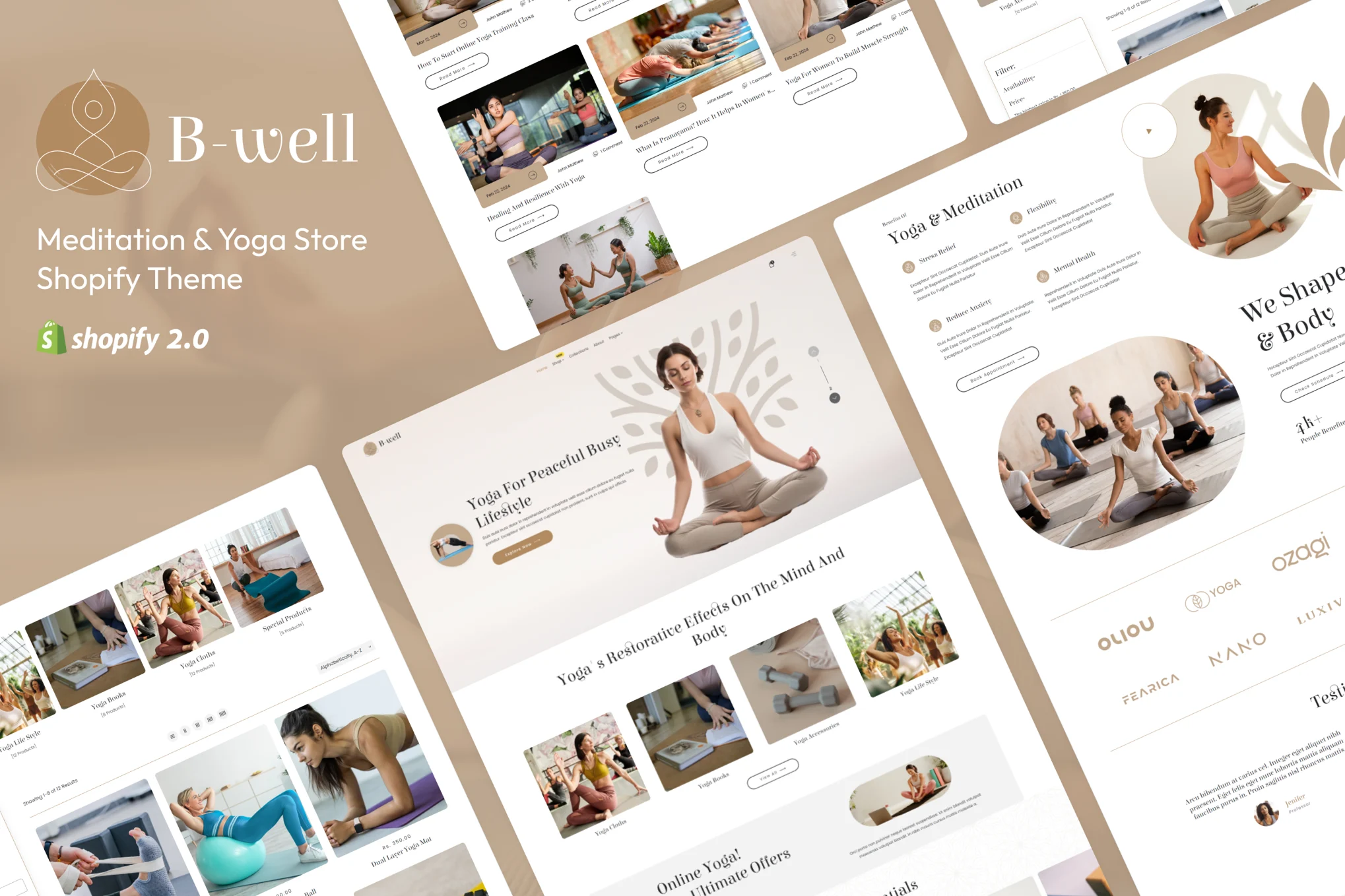 BeWell Yoga Store Shopify Theme