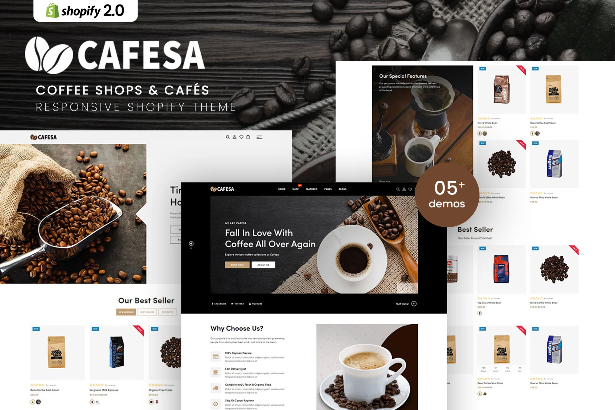 Cafesa Coffee Shops Shopify Theme