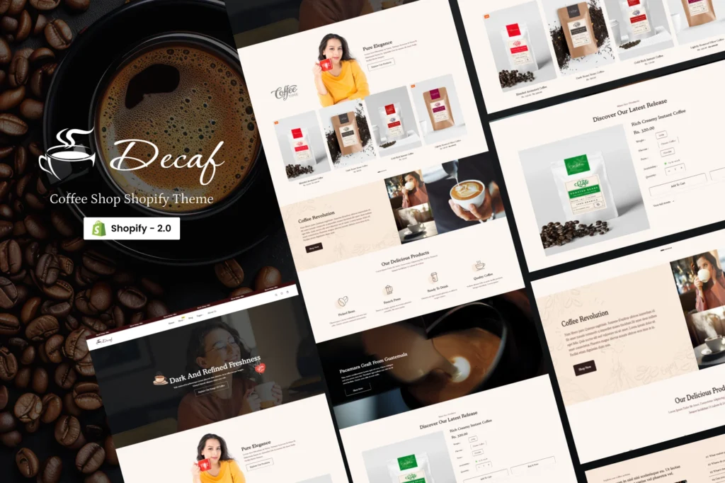Decaf Coffee Shop Shopify Theme
