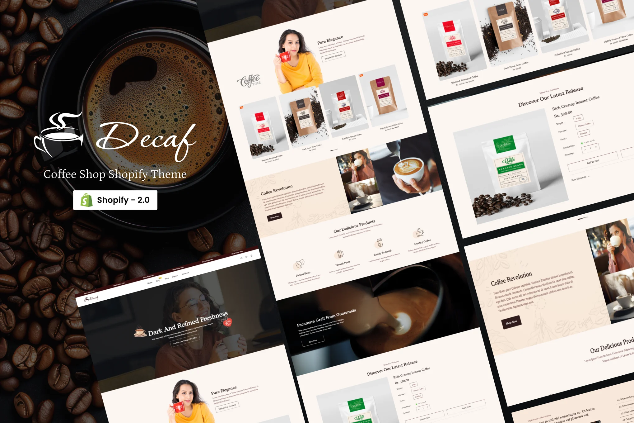 Decaf Coffee Shop Shopify Theme
