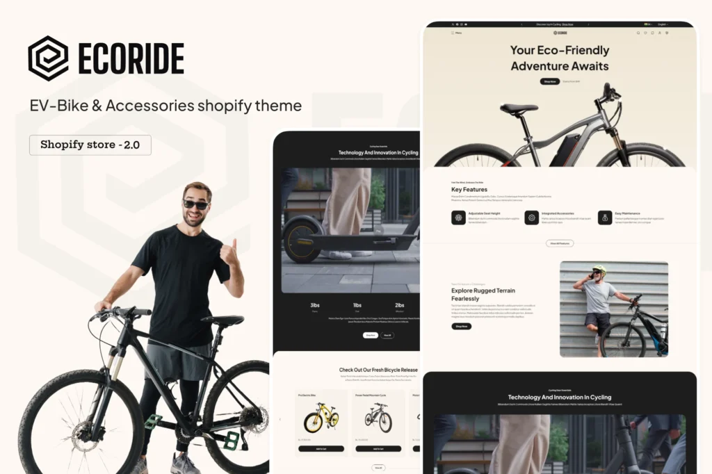 Ecoride EV Bike Shopify Theme