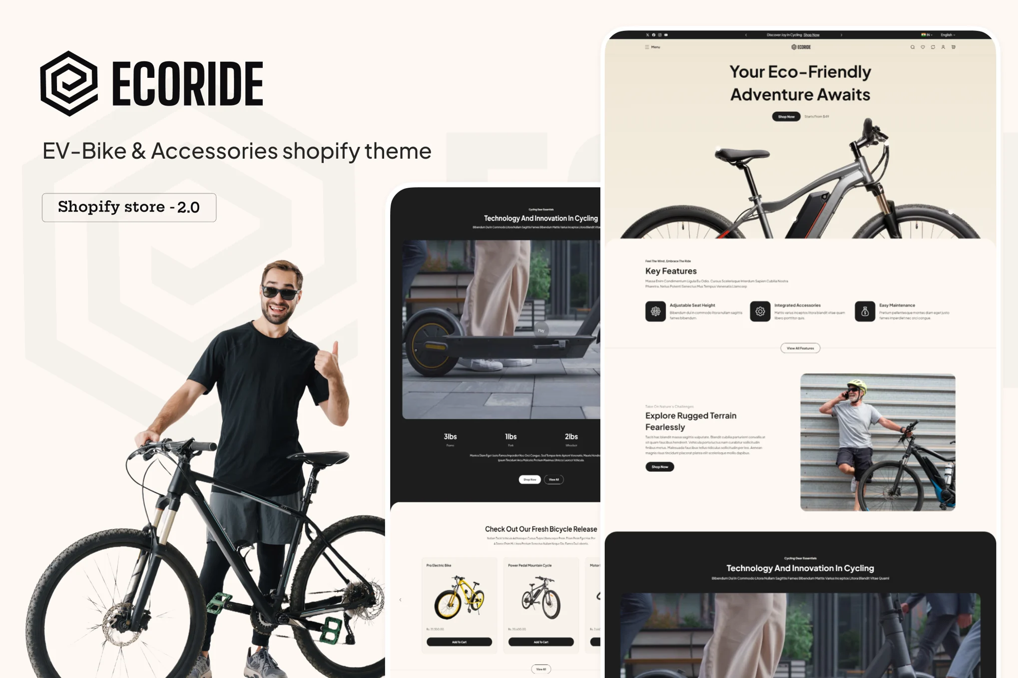 Ecoride EV Bike Shopify Theme