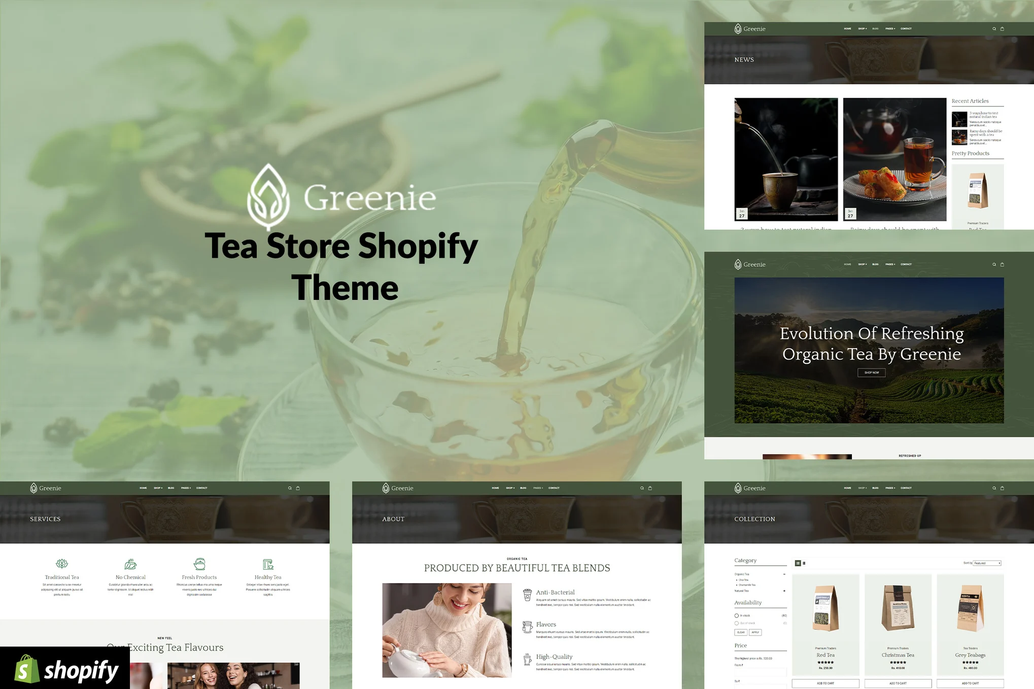 Greenie Coffee Store Shopify Theme