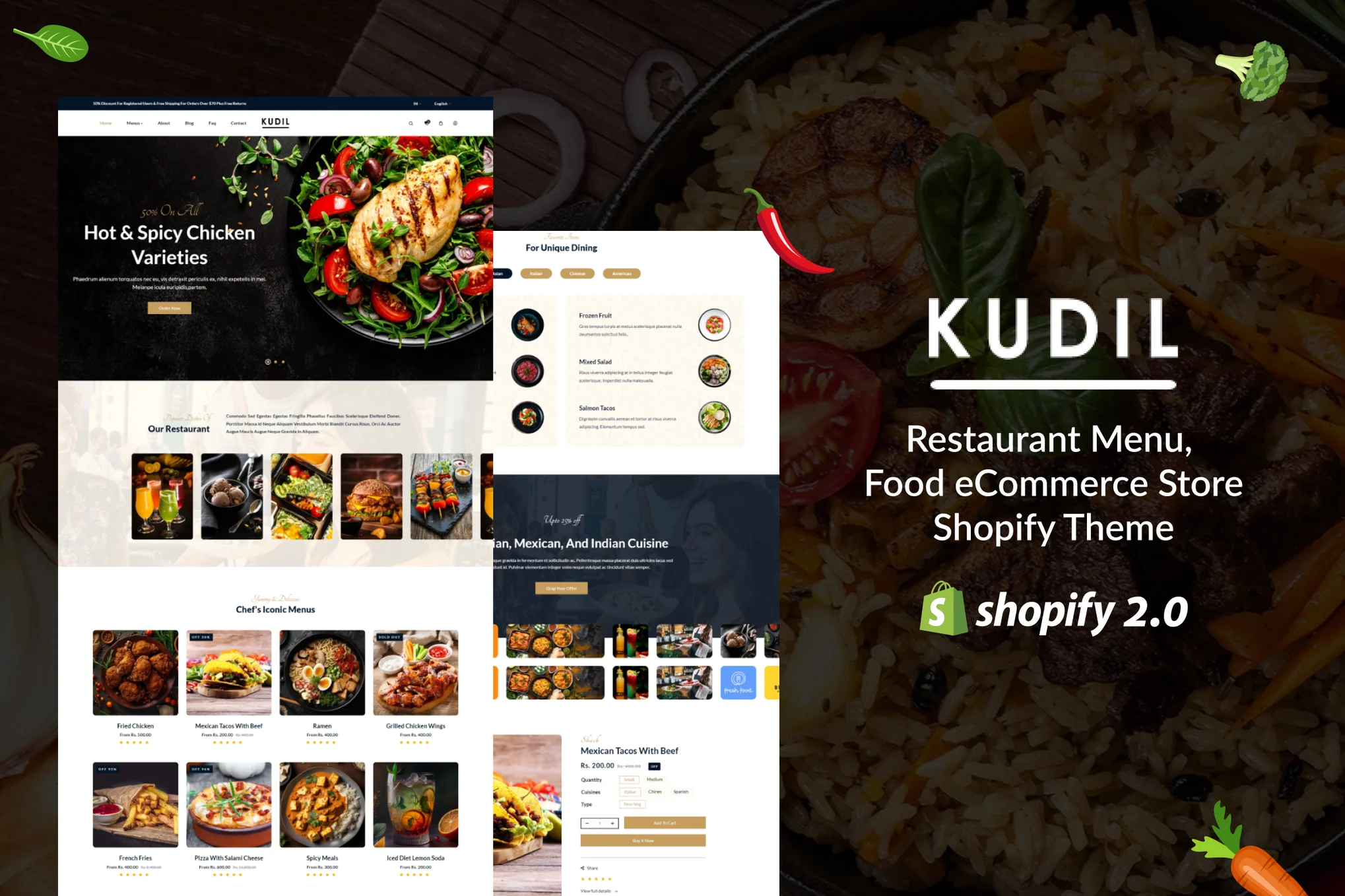 Kudil Restaurant Shopify Theme