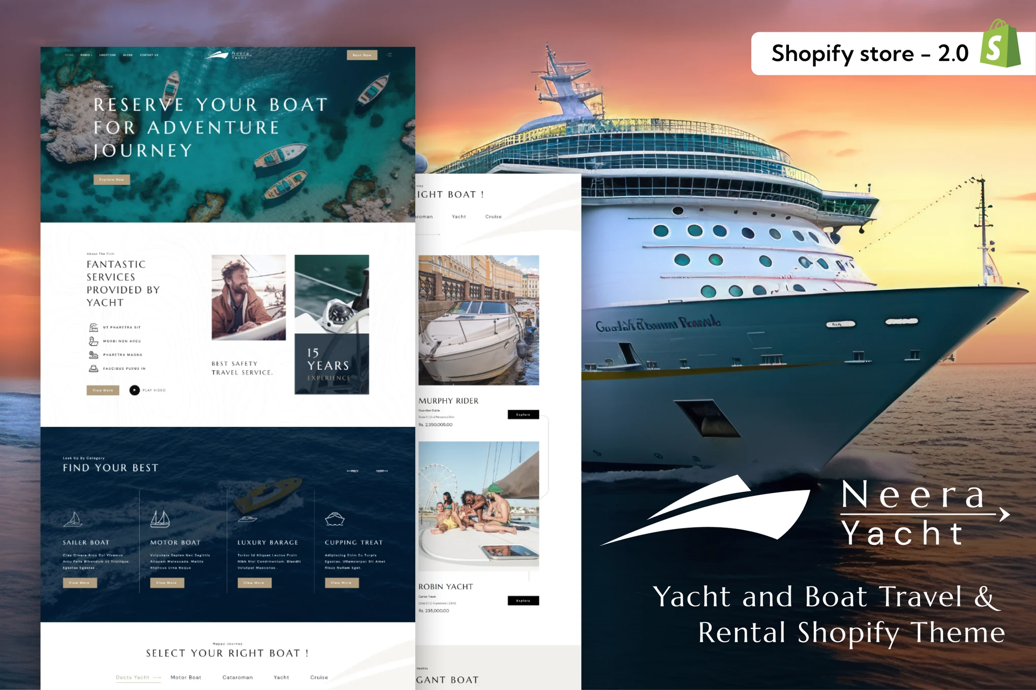 Neera Yacht Rental Shopify Theme