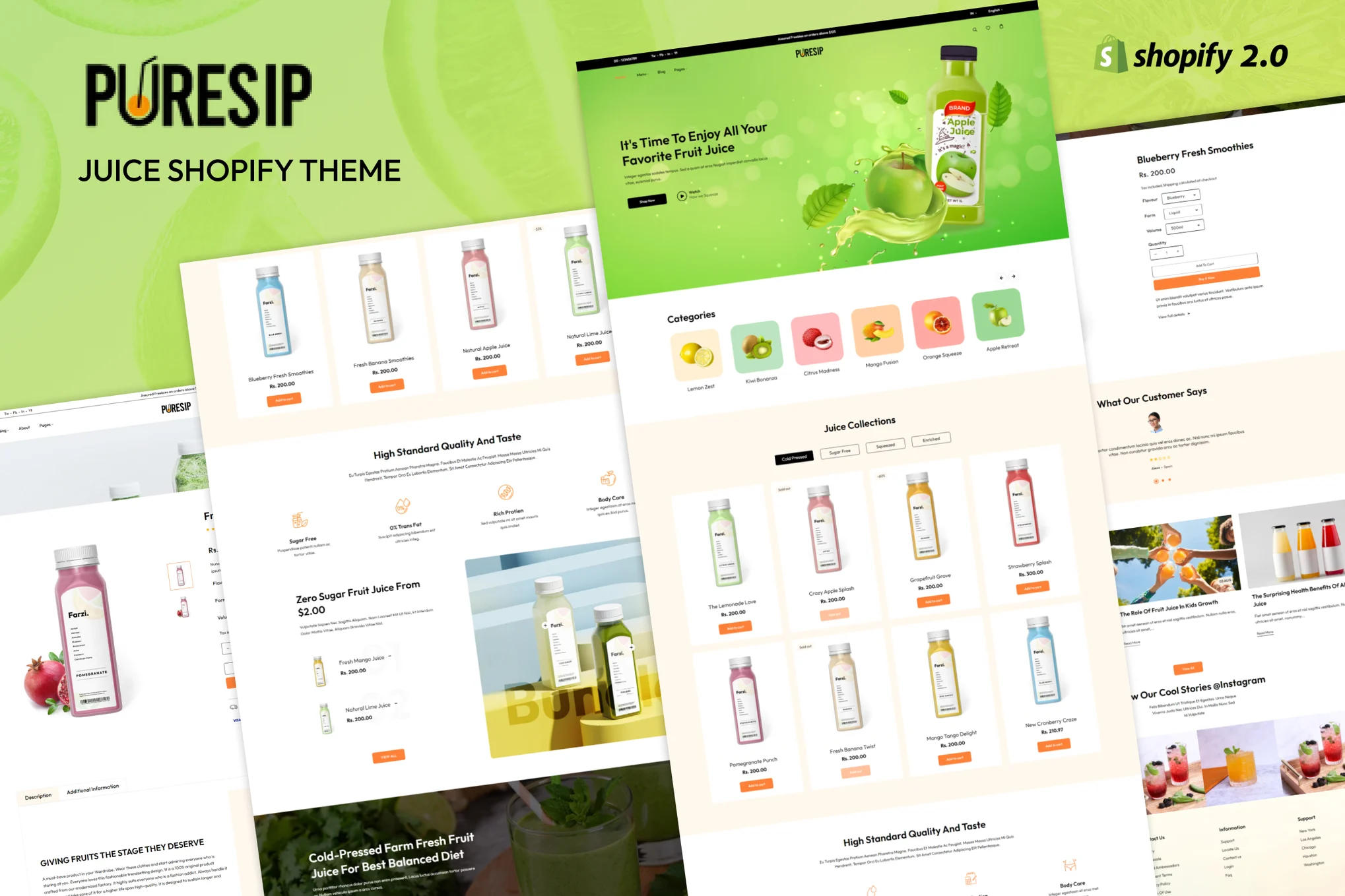 Puresip Juice Store Shopify Theme