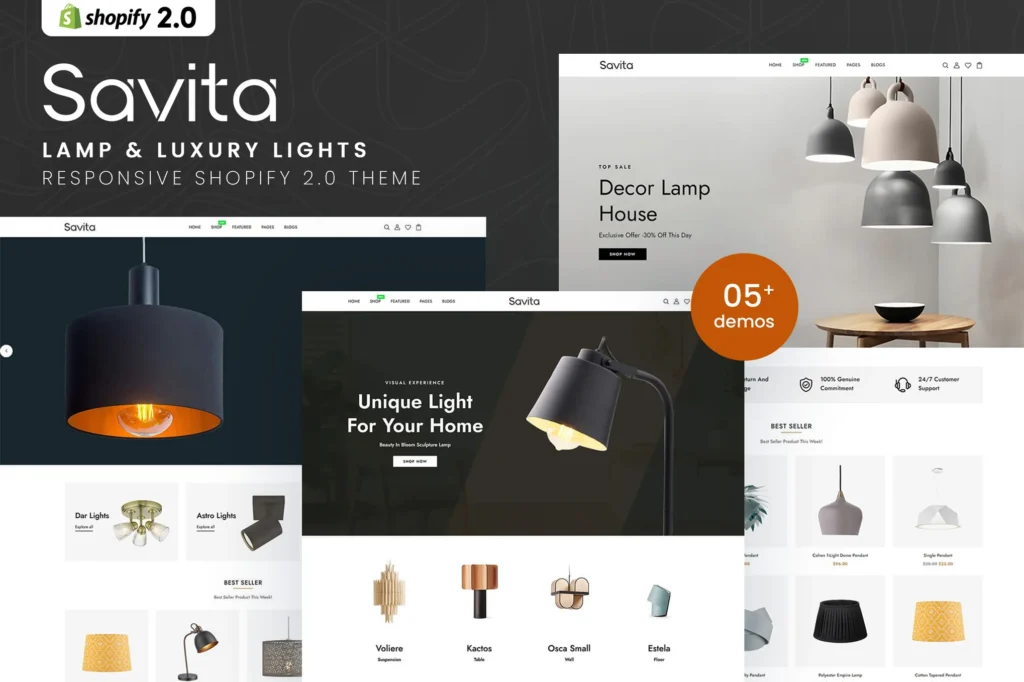 Savita Luxury Lights Shopify Theme