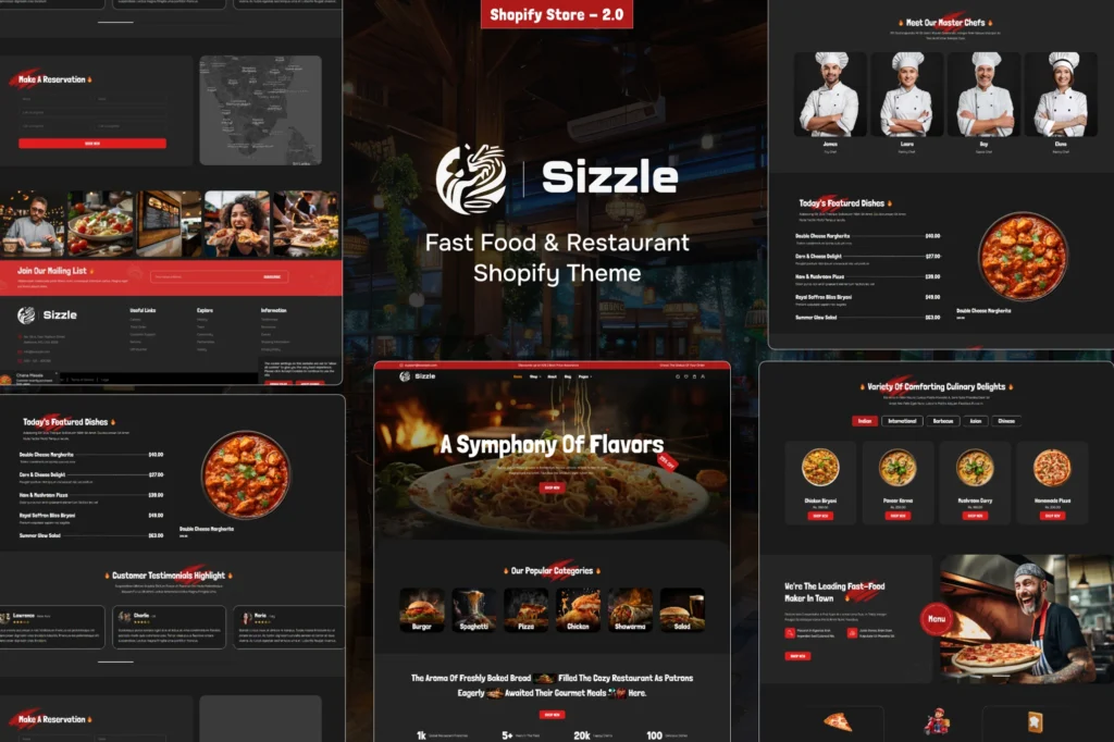 Sizzle Restaurant Shopify Theme