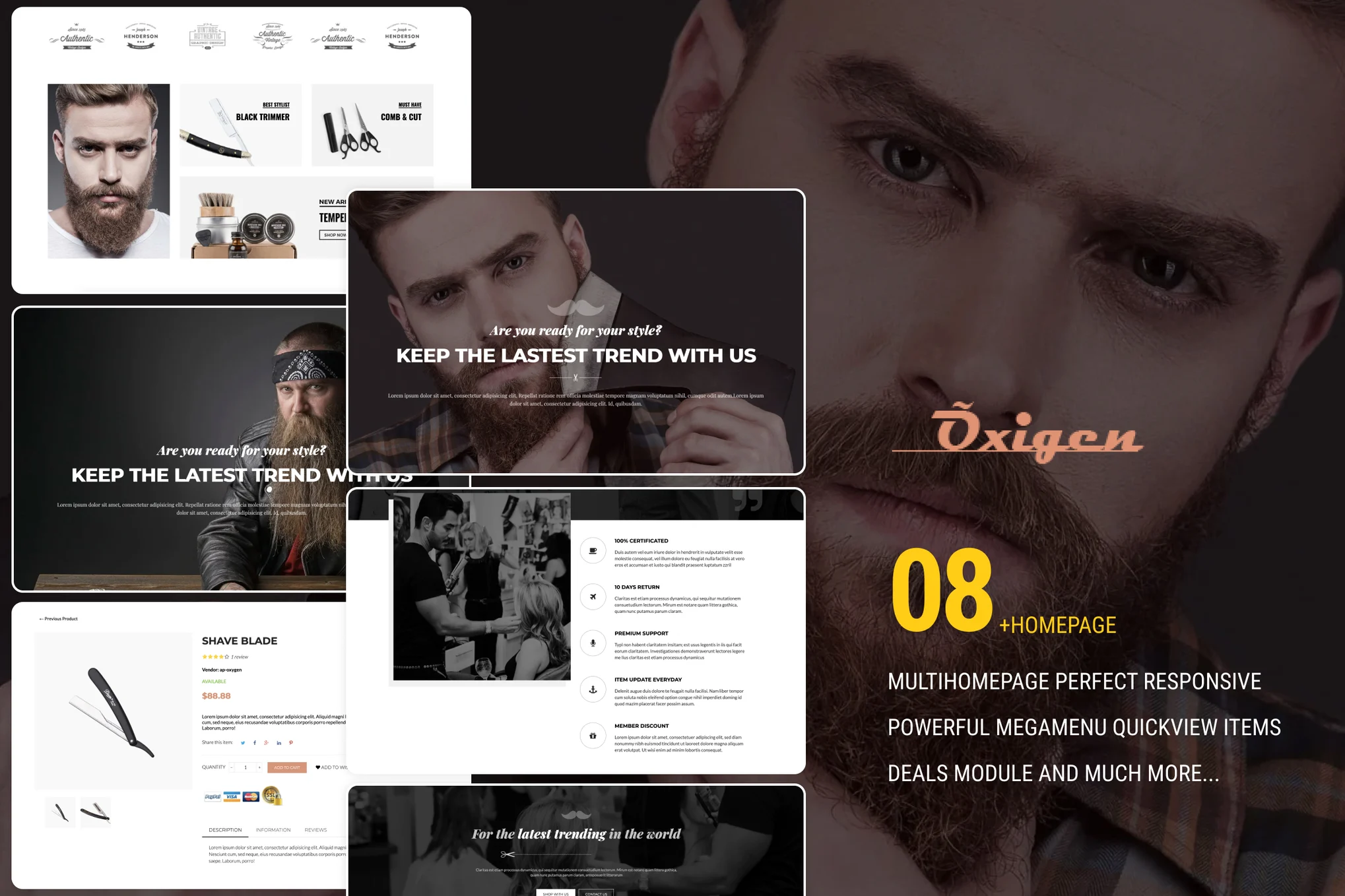 ST Oxygen Male Salon Shopify Theme