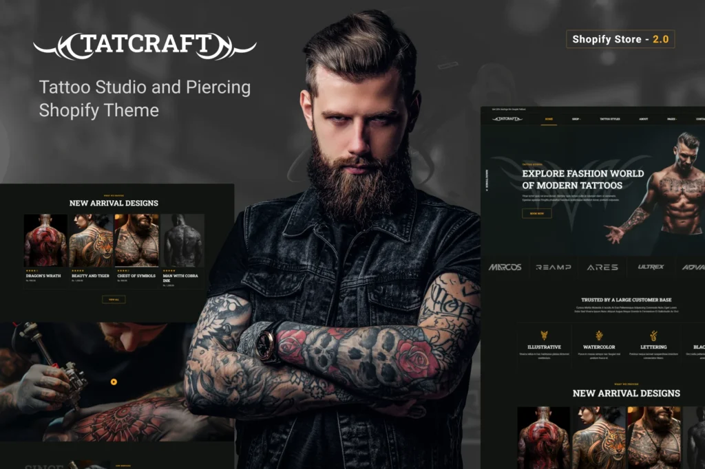 Tatcraft Tattoo Salon Shopify Theme