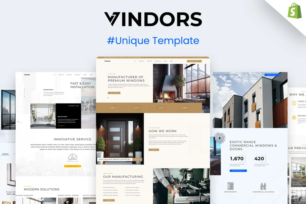 Vindors Windows Shopify Theme