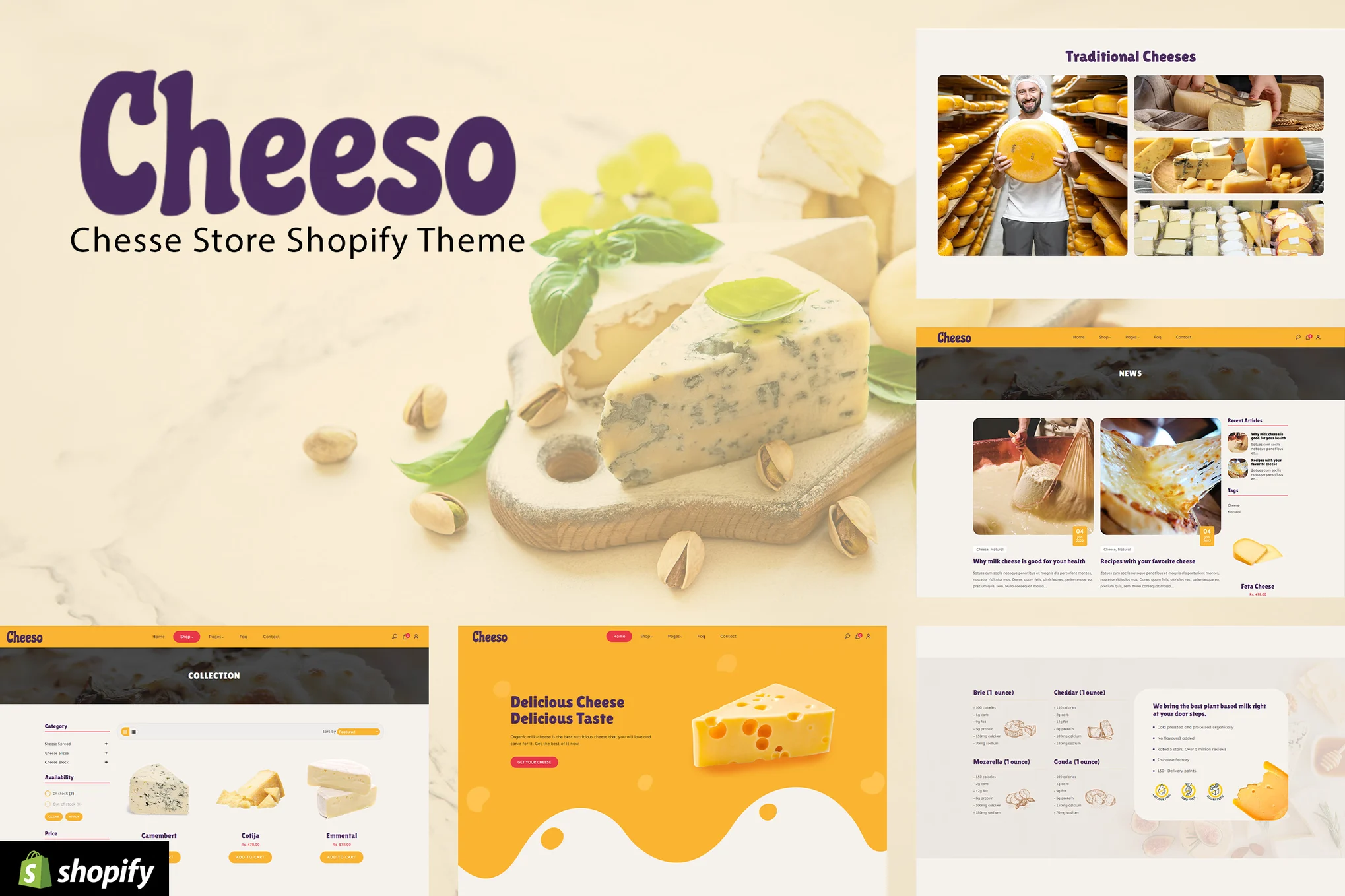 Cheeso Cheese Products Shopify Theme
